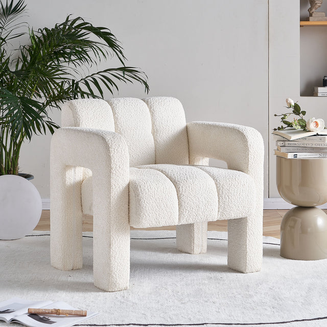 Billie 31.1" Wide Boucle Upholstered Living Room Chair - Beige
