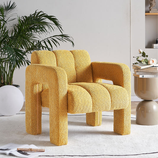 Billie 31.1" Wide Boucle Upholstered Living Room Chair - Yellow