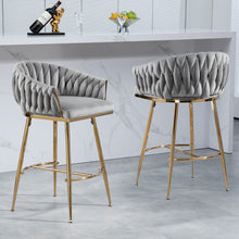 Medody 26" Counter Height Bar Stools - Gray & Gold