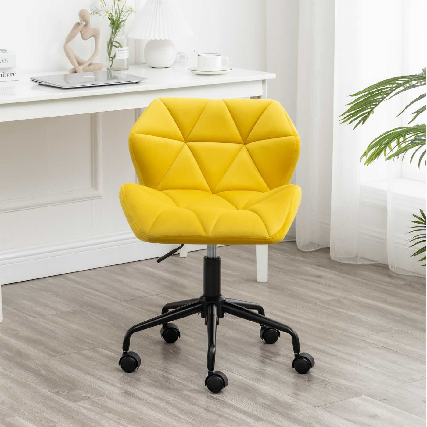 Eldon Diamond Tufted Adjustable Swivel Office Chair - Yellow