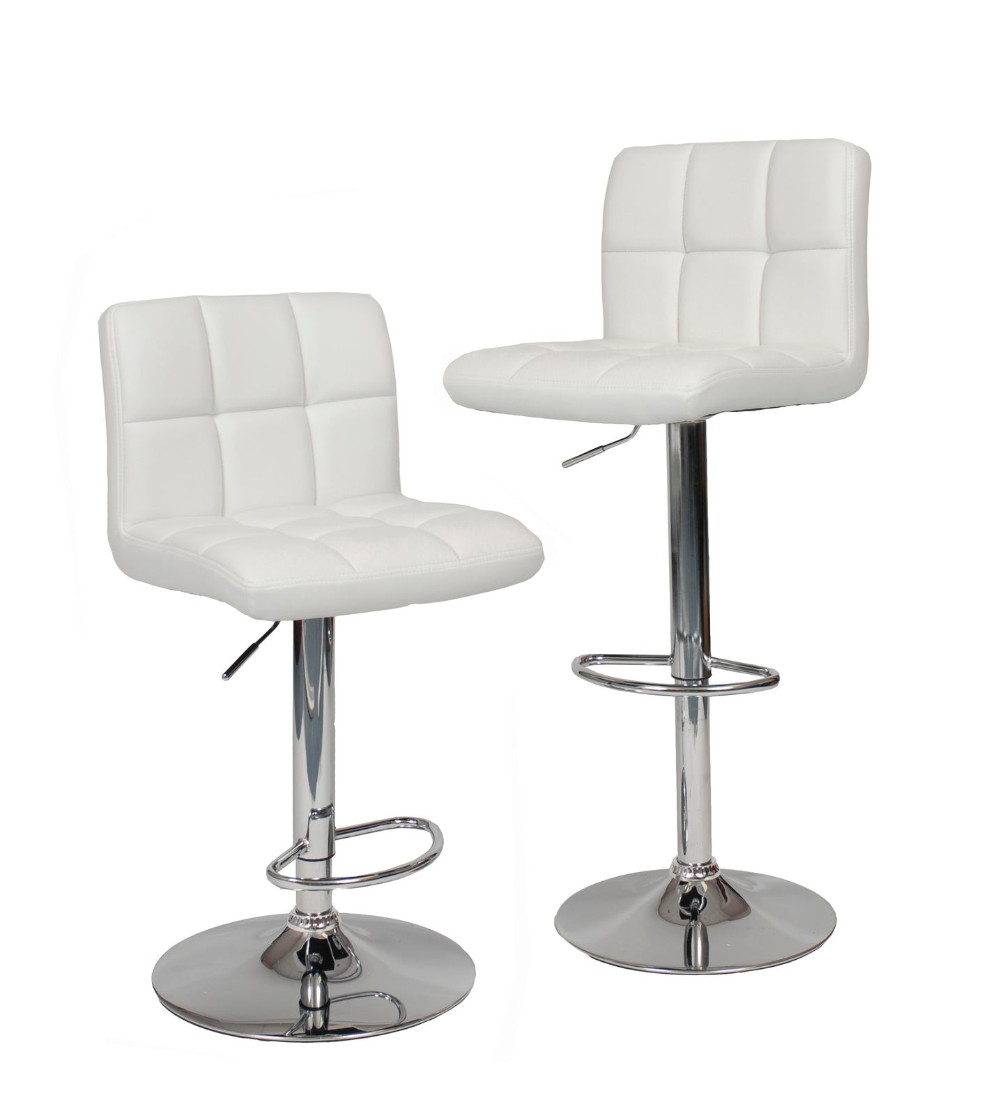 Parker Faux Leather Swivel Bar Stools (Set of 2) White