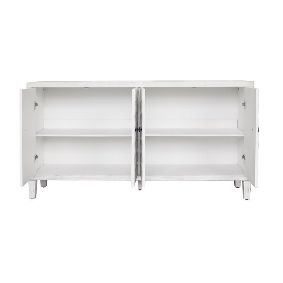 Seraphina Modern 4-Door Cabinet - White Wash