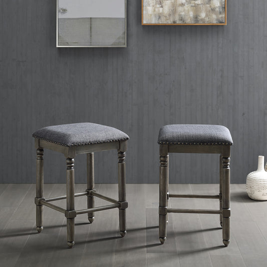 Arnhem Farmhouse Style Counter Stools (Set of 2) Gray