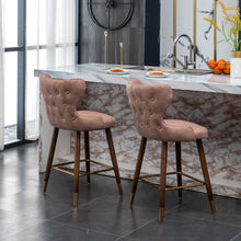 Nevis Mid-century Modern Faux Leather Counter Height Stools (Set of 2) Pink