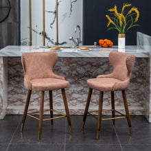 Nevis Mid-century Modern Faux Leather Counter Height Stools (Set of 2) Pink