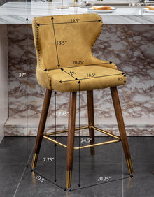 Nevis Mid-century Modern Faux Leather Counter Height Stools (Set of 2) Pink