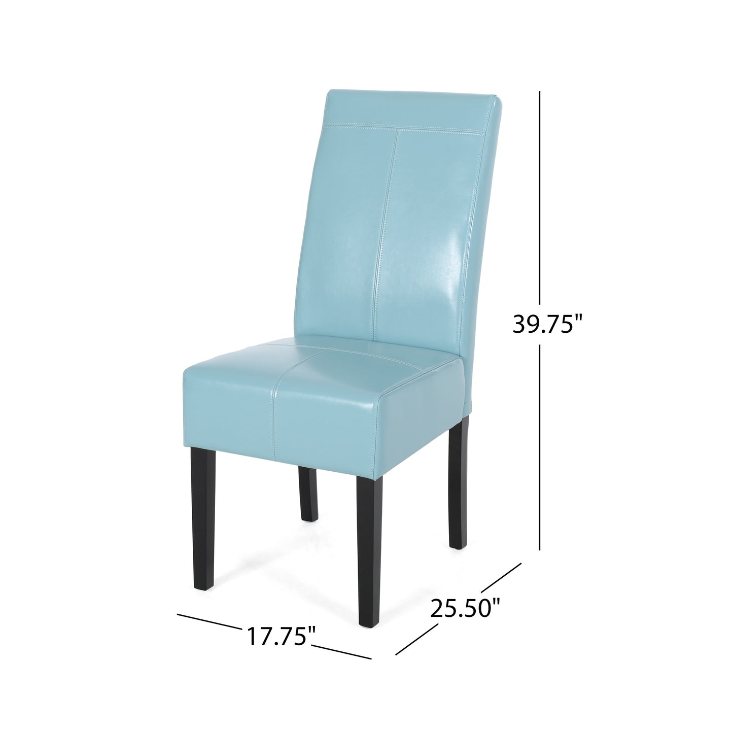 Petricia Modern PU Leather Side Chairs (Set of 2) Teal Blue