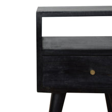 Willis Mid-Century Modern Nightstand, Ash Black
