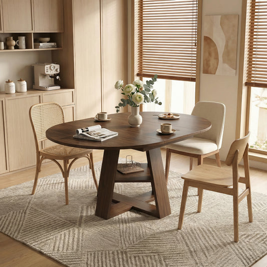 Rowan 43"-59" Extendable Round Dining Table – Walnut