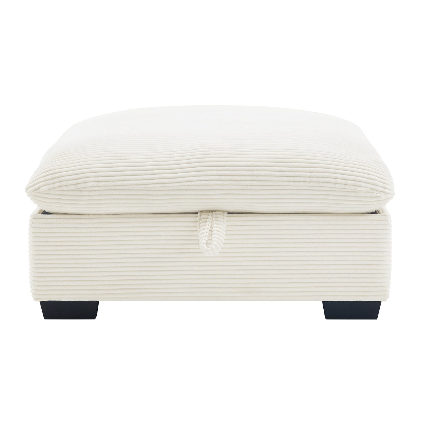 Sorrel Corduroy Upholstered Storage Ottoman, Beige
