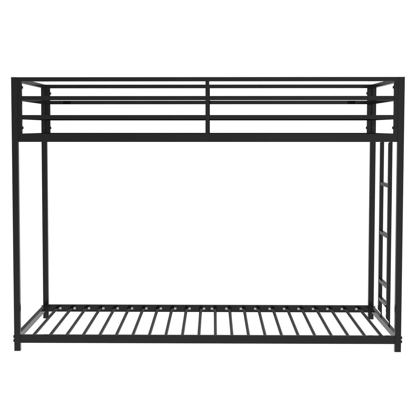 Adam Low Profile Metal Twin over Twin Bunk Bed , Black