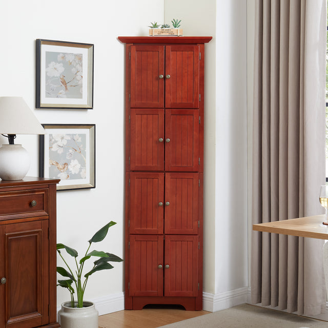 Carleton 72" 4-Tier Corner Cabinet, Cherry