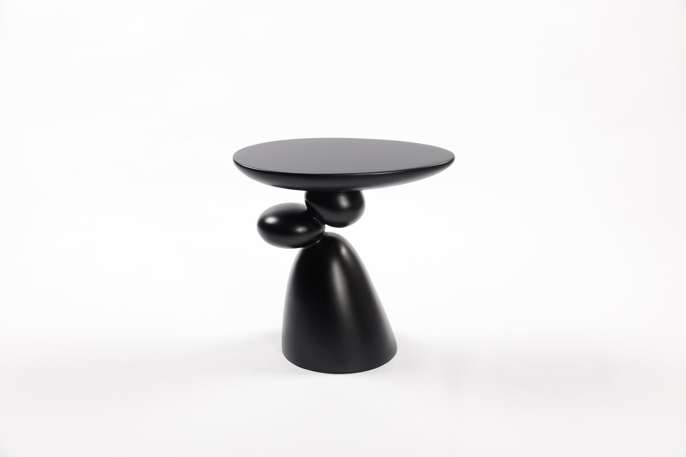 Lucky Art Deco Fiberglass End Table, Black