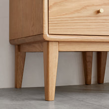 Philip Solid Oak Glass Door Cabinet with 2 Shelves - Natural