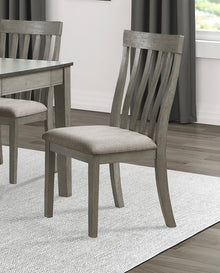 Adeline Vertical Slat Back Solid Wood Side Chairs (Set of 2) Gray