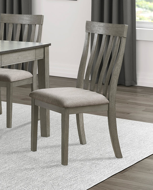 Adeline Vertical Slat Back Solid Wood Side Chairs (Set of 2) Gray