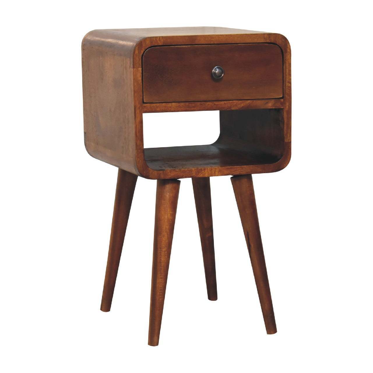 Hilda Mid-Century Modern Chestnut Finish Nightstand