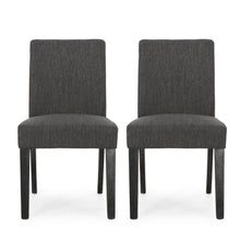Bishop Transitional Upholstered Side Chairs (Set of 2) Charcoal