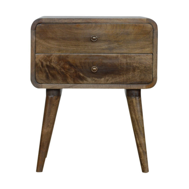 Eleanor Curved Classic Grey Washed Nightstand