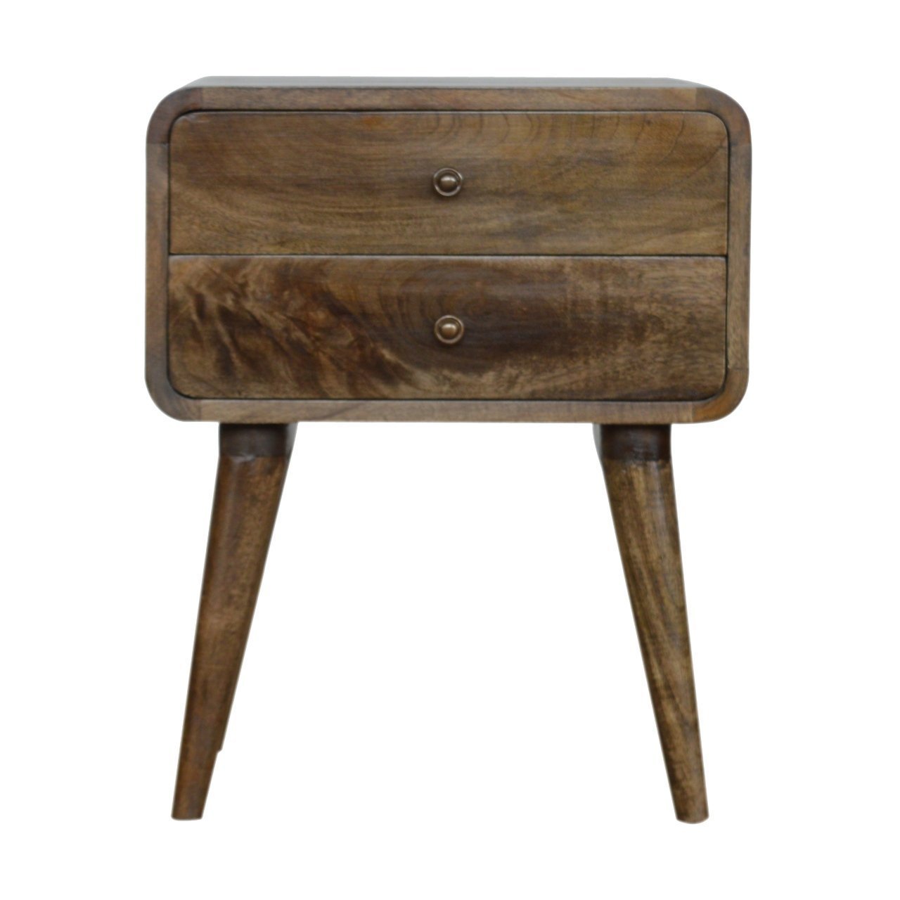 Eleanor Curved Classic Grey Washed Nightstand