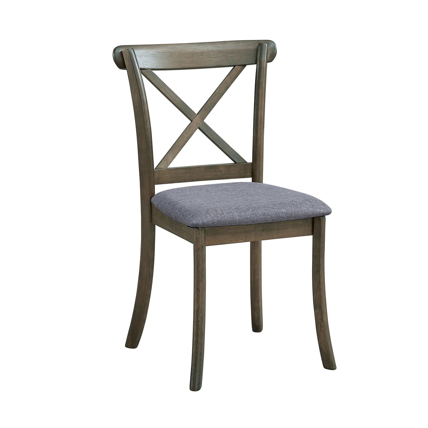 Iris Farmhouse Side Chairs with Cross Back (Set of 2) Dark Oak