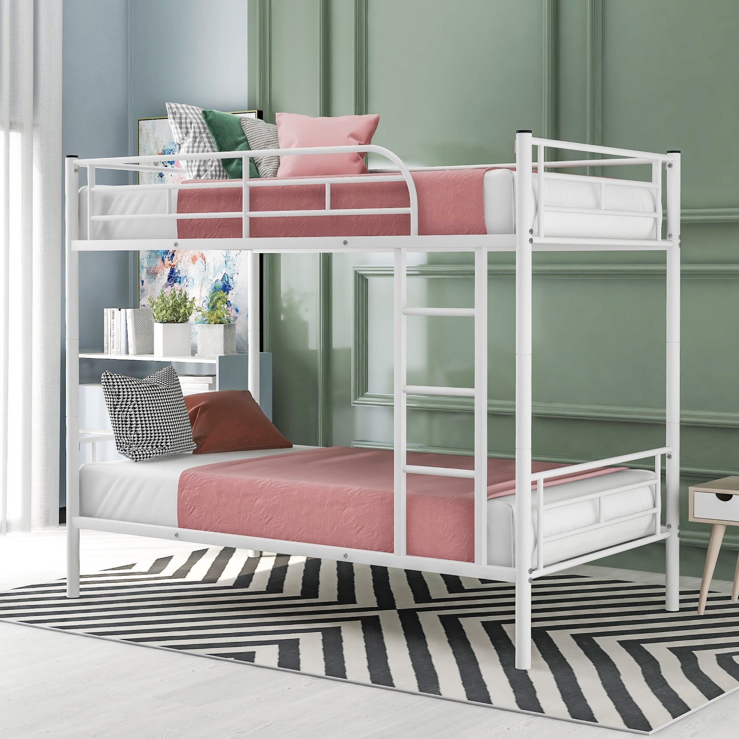 Henley Twin Over Twin Metal Bunk Bed, White