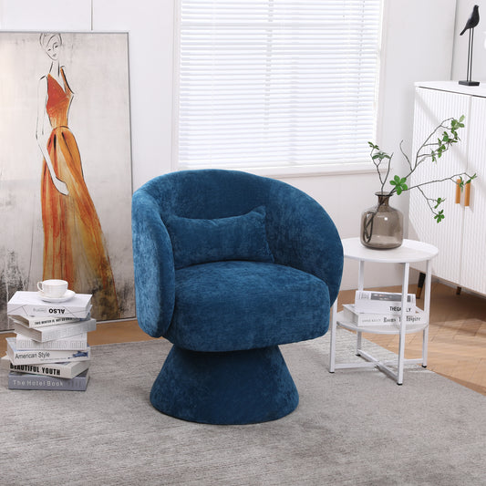 Molly Modern  Linen Swivel Barrel Chair - Teal