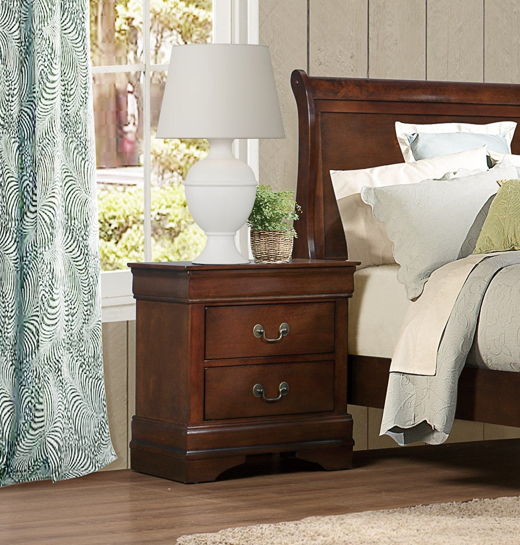 Brooks Classic Louis Philippe Style Brown Cherry Finish Nightstand
