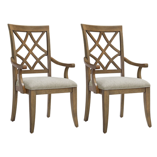 Fable Mid-Century Modern Dining Arm Chairs (Set of 2) Oak