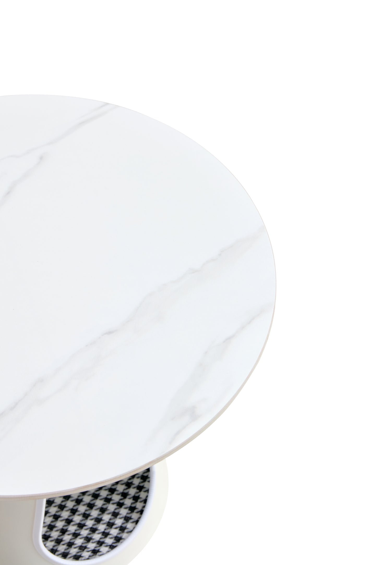 Misty Modern Faux Marble Top & Steel Coffee Tables, White