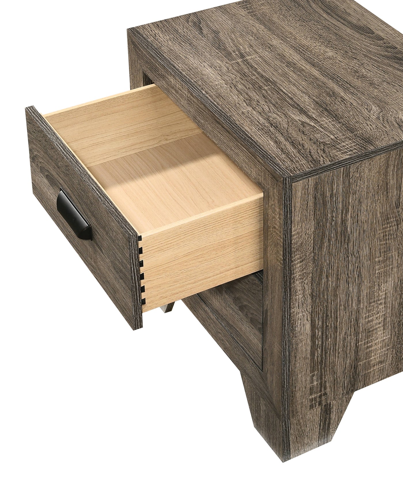 Park Transitional Wooden Nightstand with 2 Drawers, Rustic Gray