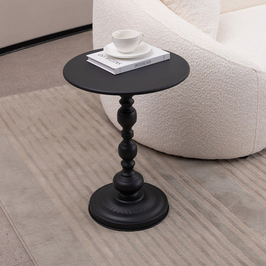 Vesper Vintage Metal Accent Table – Black