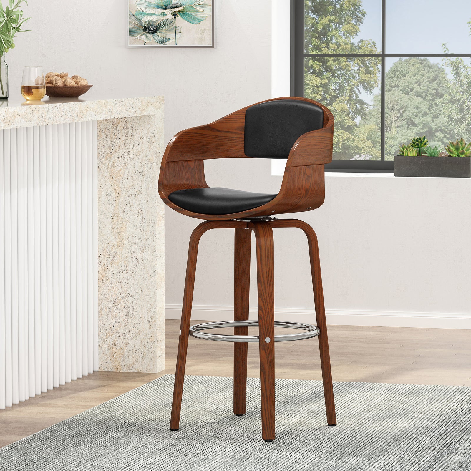 Mixon Mid-Century Modern 30" Barstool in Walnut