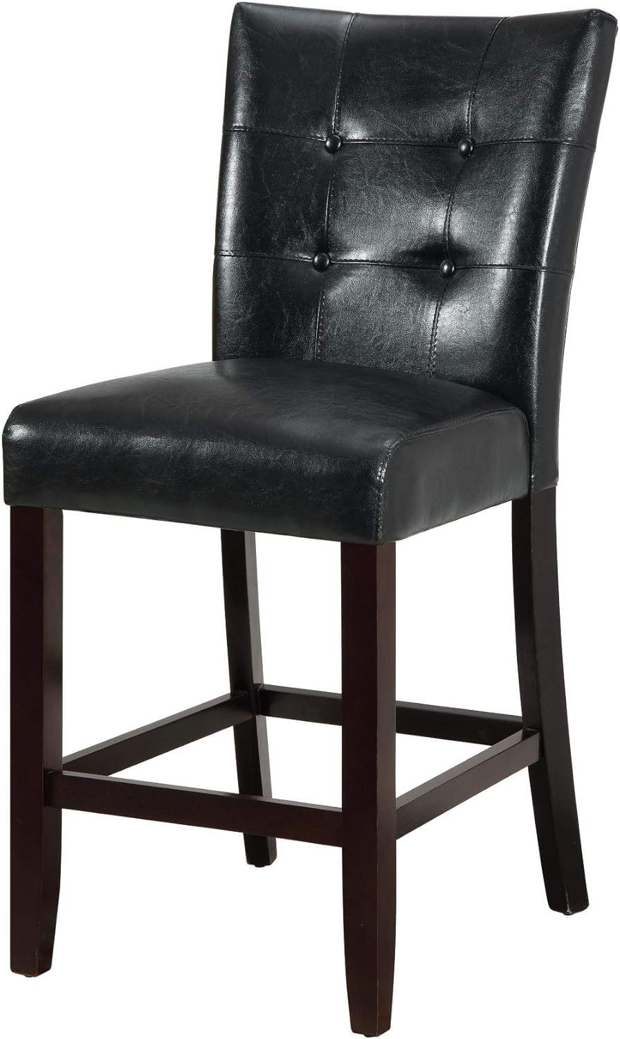 Bali Modern Leatherette Counter Height Chairs (Set of 2) Black
