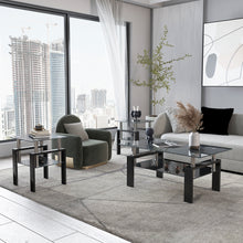 Mamba Modern Black Glass Side Tables (Set of 2)