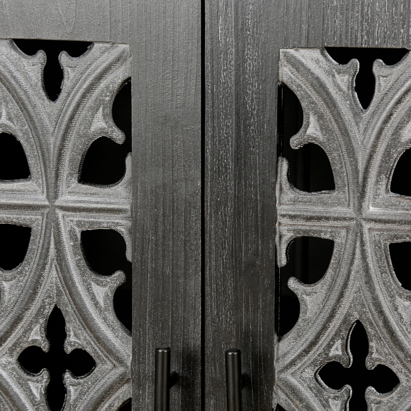 Hollis Hollow Door Antique Cabinet, Antique Black