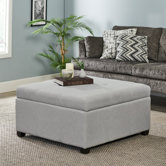 Carlsbad Linen Storage Ottoman - Gray