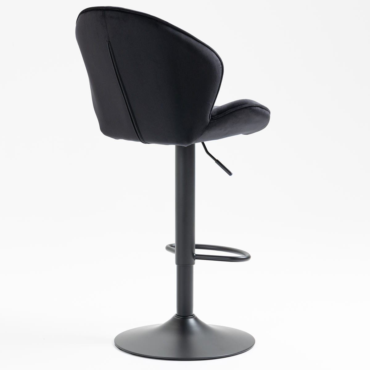 Jason Modern Adjustable Bar Stools with Black Base (Set of 2) - Black