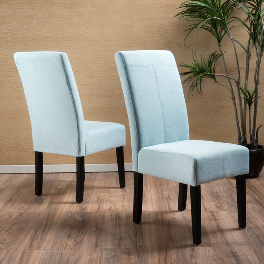 Petricia Modern Upholstered Side Chairs (Set of 2) Light Blue