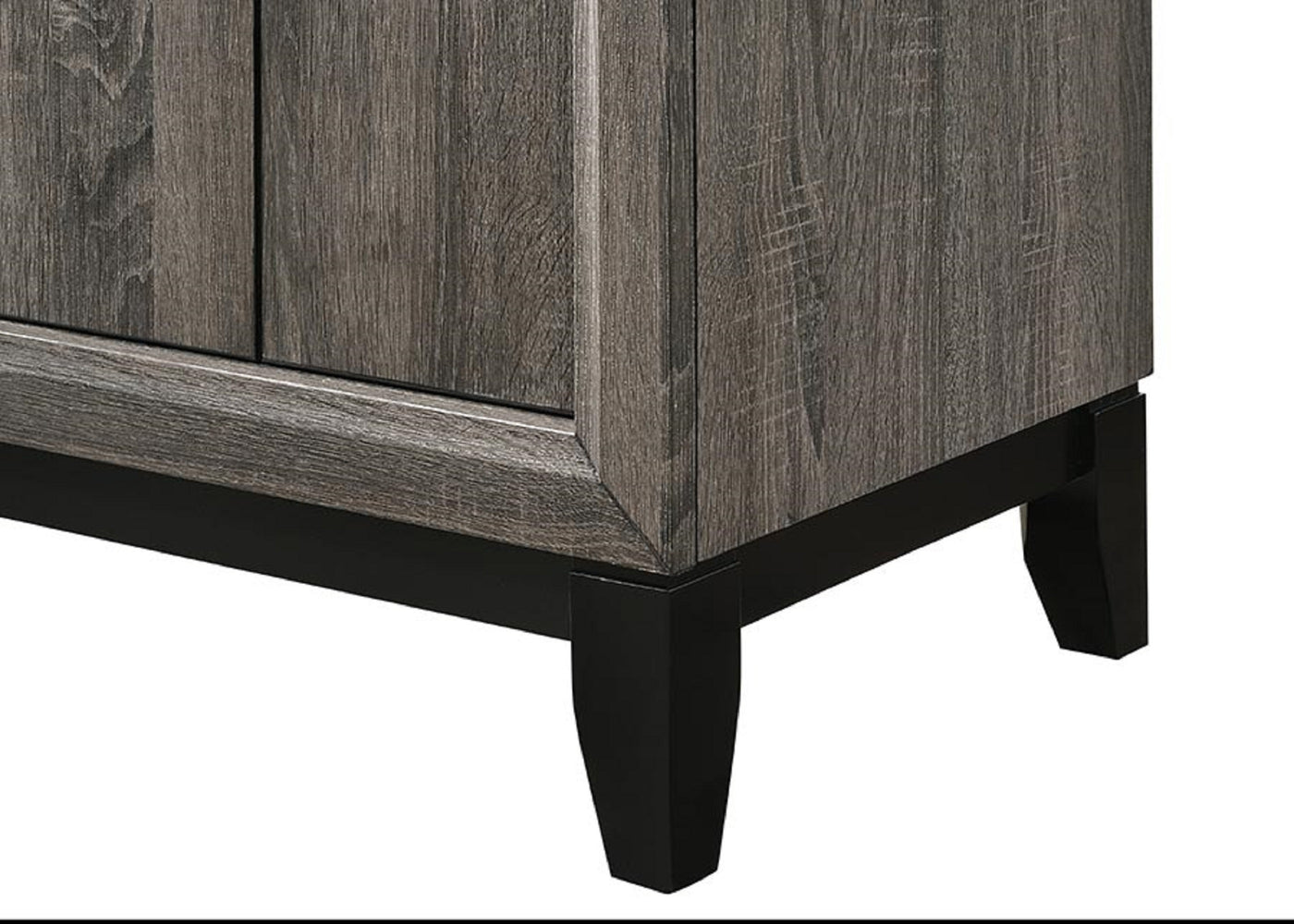 Collins Contemporary 2-Drawer Nightstand with Silver Handles, Gray