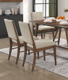 Lillian Mid-Century Modern Side Chairs Set of 2 , Mixed Brown