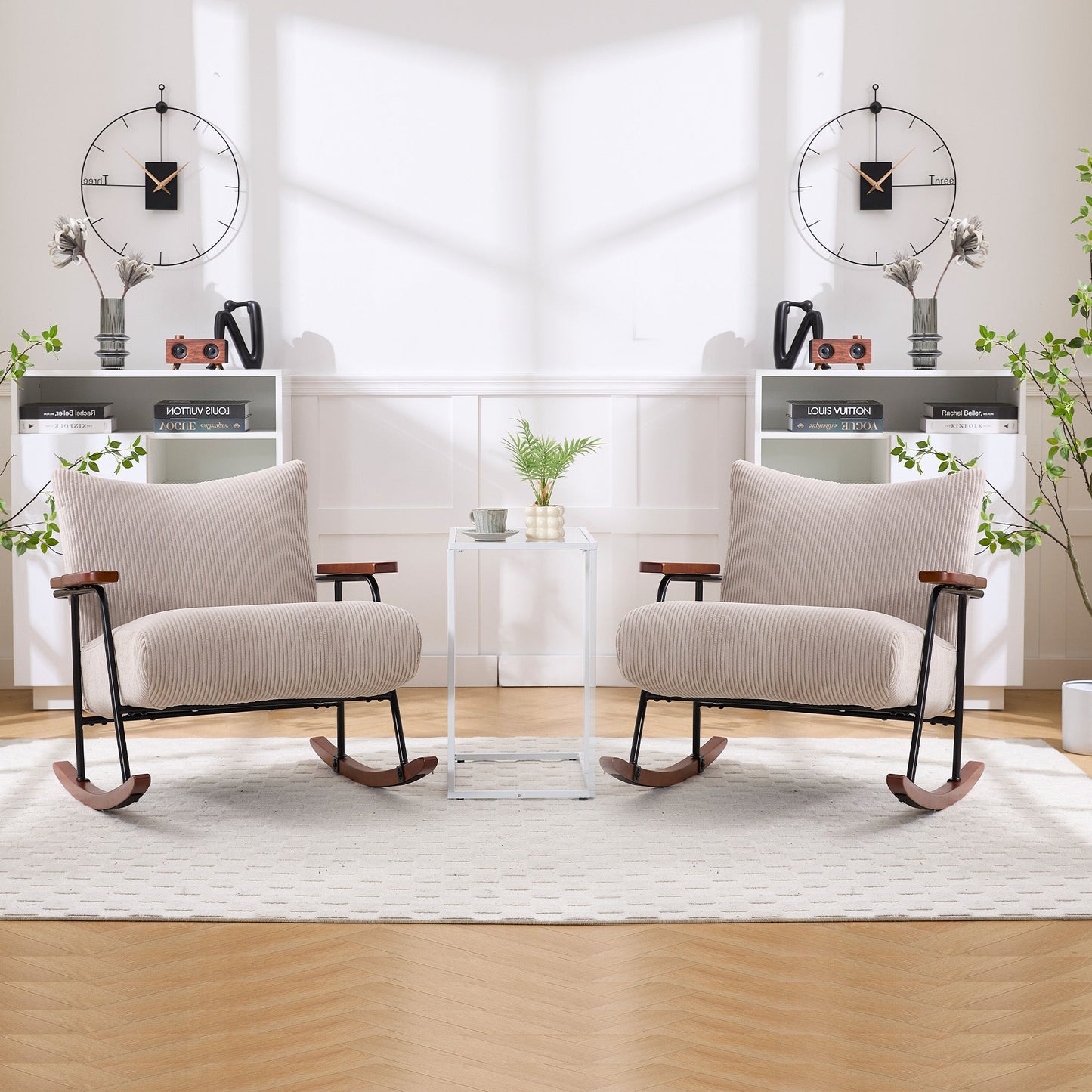 Davina Modern Accent Chair Arm Chair Living Room Rocking Chair Metal Frame