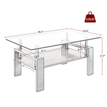 Melo Modern Glass Coffee Table with Black Frame