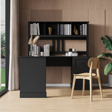 Cressida Home Office Computer Desk with Hutch, Antiqued Black
