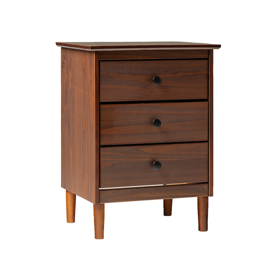 Elevia Modern Minimalist Solid Wood Nightstand - Walnut