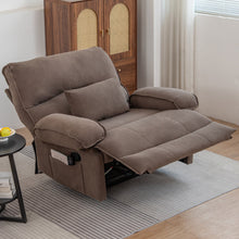 Belton Transitional Oversize Velvet Recliner with Pillow Arm, Brown