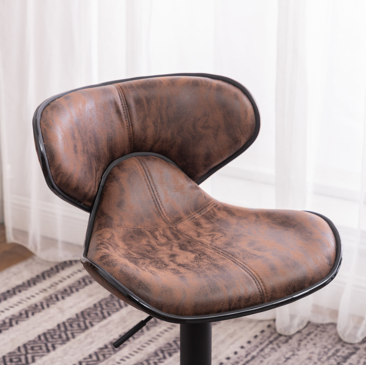Masaccio Weathered Airlift Adjustable Bar Stools (Set of 2) Brown