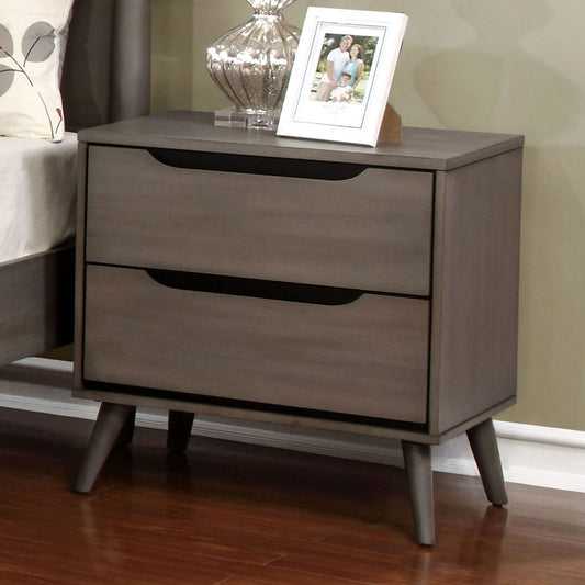 Lennart Gray Finish Mid-Century Modern Nightstand