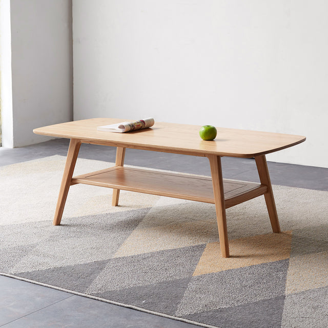 Saarinen Mid-Century Modern Solid Wood Coffee Table - Oak