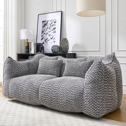 Holly Plush Chenille Upholstered 2-seat Beanbag Chair (Multiple Colors)